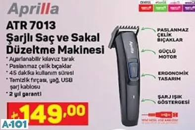 APRİLLA ŞARJLI SAÇ VE SAKAL DÜZELTME MAKİNESİ